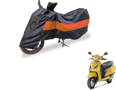 Amanzo Two Wheeler Cover for Honda(Activa 5G, Black, Orange)