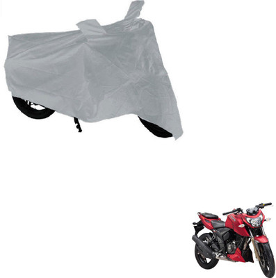 AuTO ADDiCT Waterproof Two Wheeler Cover for TVS(Apache, Silver)