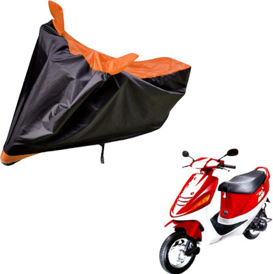 Auto Hub Two Wheeler Cover for Kinetic(Black, Orange)
