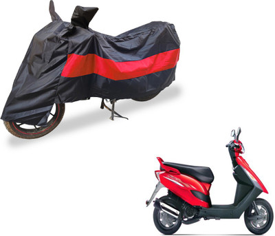 Auto Hub Two Wheeler Cover for Bajaj(Black, Red)