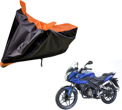 Auto Hub Two Wheeler Cover for Bajaj(Pulsar AS 150, Black, Orange)