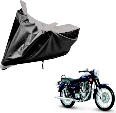 Amanzo Two Wheeler Cover for Royal Enfield(Black, Silver)