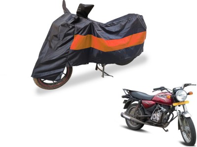 Auto Hub Two Wheeler Cover for Bajaj(Boxer, Black, Orange)