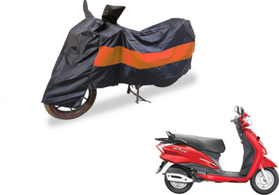 Amanzo Two Wheeler Cover for Hero(Moto Corp Duet, Black, Orange)