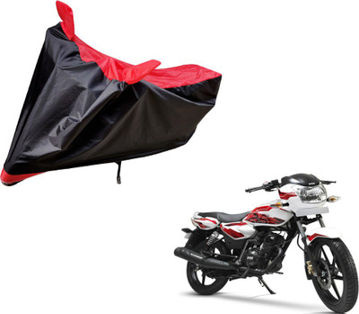 Auto Hub Two Wheeler Cover for TVS(Phoenix 125, Black, Red)