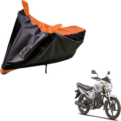 Auto Hub Two Wheeler Cover for Suzuki(Hayate, Black, Orange)