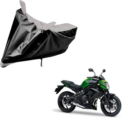 Amanzo Two Wheeler Cover for Kawasaki(Z250, Black, Silver)