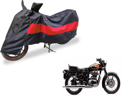 Auto Hub Two Wheeler Cover for Royal Enfield(500, Black, Red)