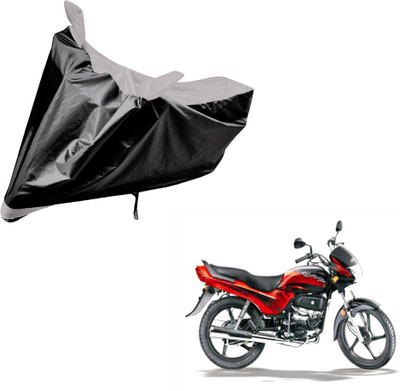 Auto Hub Two Wheeler Cover for Hero(Passion Plus, Black, Silver)