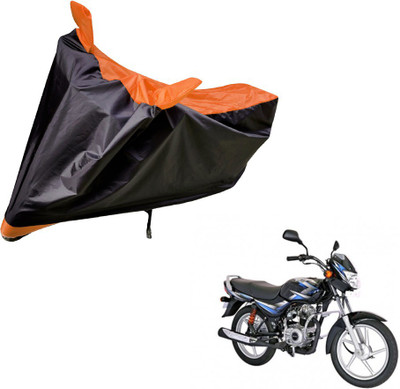 Auto Hub Two Wheeler Cover for Bajaj(CT100, Black, Orange)