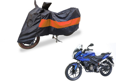 Auto Hub Two Wheeler Cover for Bajaj(Pulsar AS 150, Black, Orange)