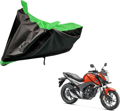 Auto Hub Two Wheeler Cover for Honda(CB Hornet 160, Black, Green)