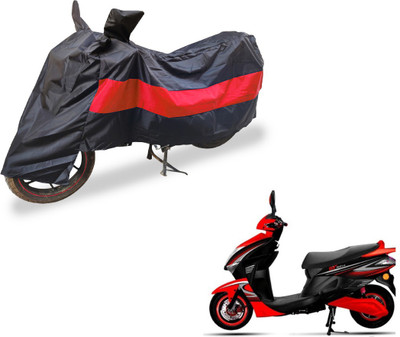 Auto Hub Two Wheeler Cover for Kinetic(Nova, Black, Red)