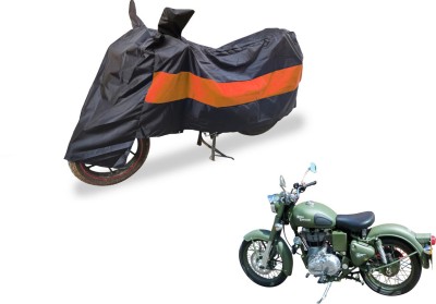 Flipkart SmartBuy Two Wheeler Cover for Royal Enfield(Battle, Black, Orange)