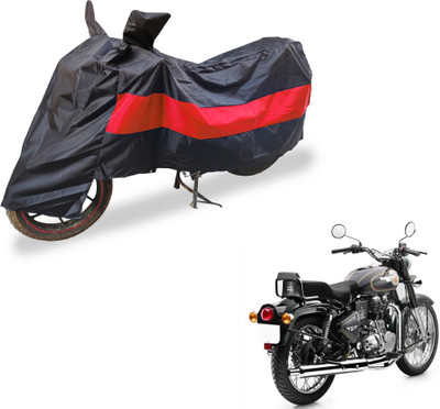 Auto Hub Two Wheeler Cover for Royal Enfield(Bullet 500, Black, Red)