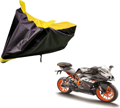 Auto Hub Two Wheeler Cover for KTM(RC 200, Black, Yellow)