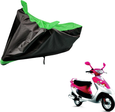 Auto Hub Two Wheeler Cover for TVS(Scooty Pep+, Black, Green)