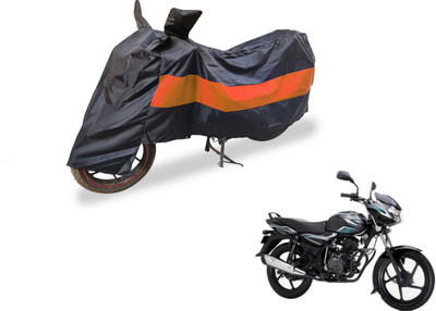 Auto Hub Two Wheeler Cover for Bajaj(Discover 100 DTS-i, Black, Orange)