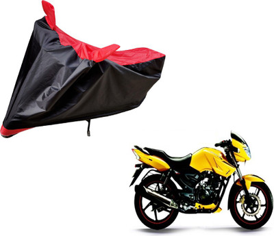 Auto Hub Two Wheeler Cover for TVS(Apache, Black, Red)