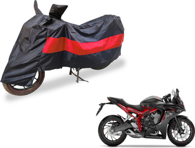 Auto Hub Two Wheeler Cover for Honda(CBR 650F, Black, Red)