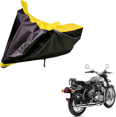 Amanzo Two Wheeler Cover for Royal Enfield(Bullet 500, Black, Yellow)