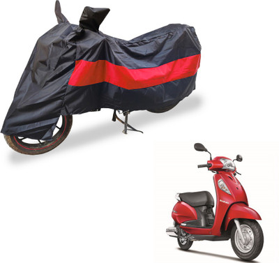 Auto Hub Two Wheeler Cover for Suzuki(Access SE, Black, Red)