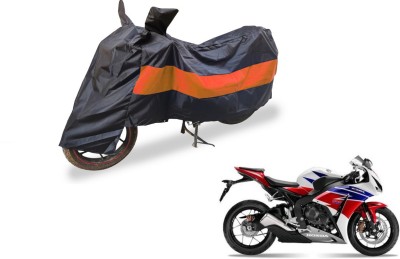 Amanzo Two Wheeler Cover for Honda(CBR 1000RR, Black, Orange)