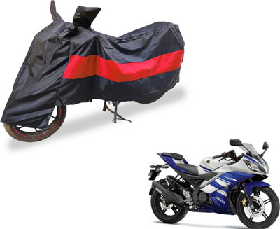 Auto Hub Two Wheeler Cover for Yamaha(R15, Black, Red)
