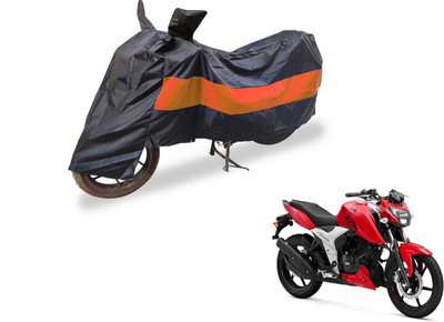 Amanzo Two Wheeler Cover for TVS(Apache RTR 160, Black, Orange)