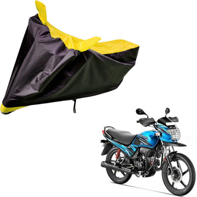 Auto Hub Two Wheeler Cover for Hero(Passion Pro, Black, Yellow)
