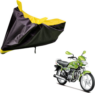 Auto Hub Two Wheeler Cover for Hero(HF Deluxe, Black, Yellow)