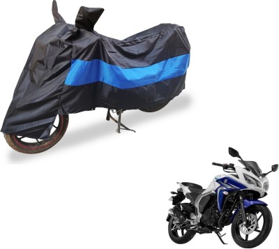 Auto Hub Two Wheeler Cover for Yamaha(Fazer, Black, Blue)