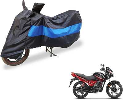 Auto Hub Two Wheeler Cover for Hero(Glamour, Black, Blue)