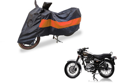 Amanzo Two Wheeler Cover for Royal Enfield(Electra Delux, Black, Orange)