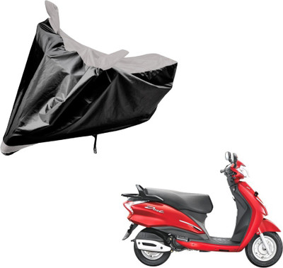 Auto Hub Two Wheeler Cover for Hero(Moto Corp Duet, Black, Silver)