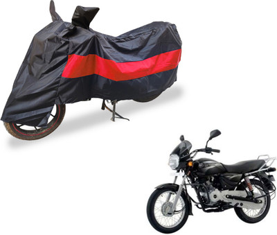 Auto Hub Two Wheeler Cover for Bajaj(Boxer, Black, Red)