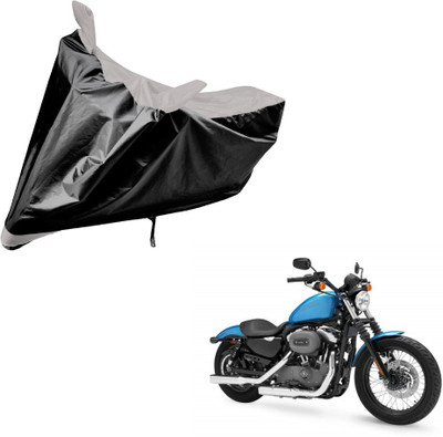 Amanzo Two Wheeler Cover for Harley Davidson(XL 1200, Black, Silver)