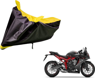Auto Hub Two Wheeler Cover for Honda(CBR 650F, Black, Yellow)