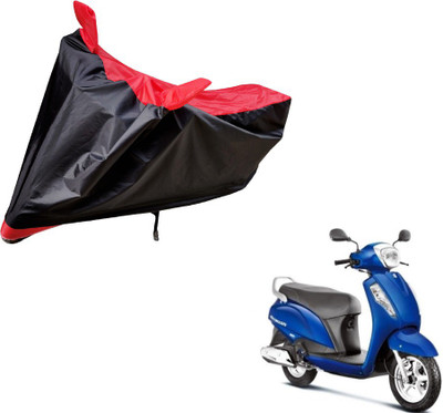 Auto Hub Two Wheeler Cover for Suzuki(Access, Black, Red)