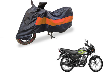Auto Hub Two Wheeler Cover for Honda(CD 110 Dream, Black, Orange)