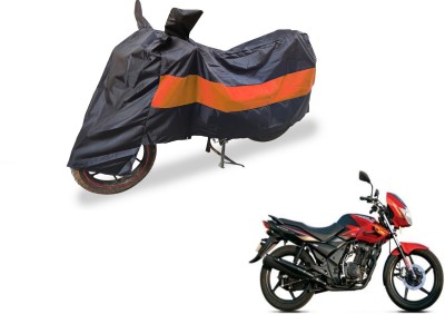 Auto Hub Two Wheeler Cover for TVS(Flame DS 125, Black, Orange)