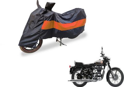 Amanzo Two Wheeler Cover for Royal Enfield(Bullet 350, Black, Orange)