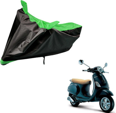 Amanzo Two Wheeler Cover for Universal For Bike(Piaggio Vespa, Black, Green)