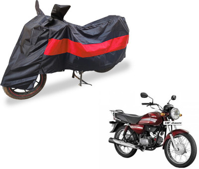 Auto Hub Two Wheeler Cover for Hero(HF Dawn, Black, Red)