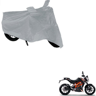 AuTO ADDiCT Waterproof Two Wheeler Cover for KTM(Duke 390, Silver)