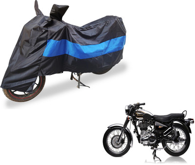 Amanzo Two Wheeler Cover for Royal Enfield(Electra Delux, Black, Blue)