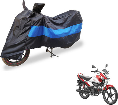 Auto Hub Two Wheeler Cover for Hero(Splendor I Smart, Black, Blue)