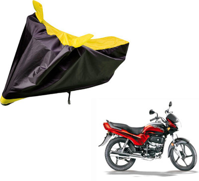 Auto Hub Two Wheeler Cover for Hero(Passion Plus, Black, Yellow)