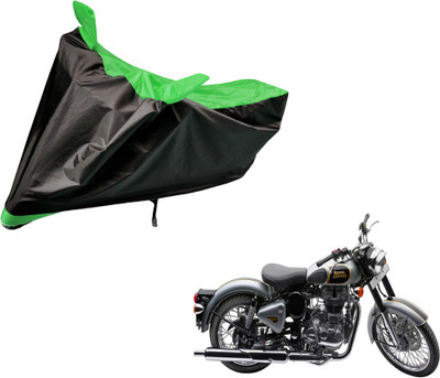 Amanzo Two Wheeler Cover for Royal Enfield(Classic 500, Black, Green)