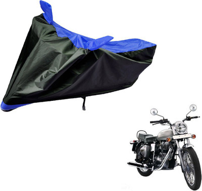 Amanzo Two Wheeler Cover for Royal Enfield(Bullet 350, Black, Blue)